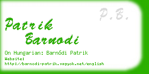 patrik barnodi business card