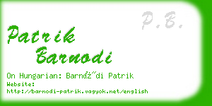 patrik barnodi business card